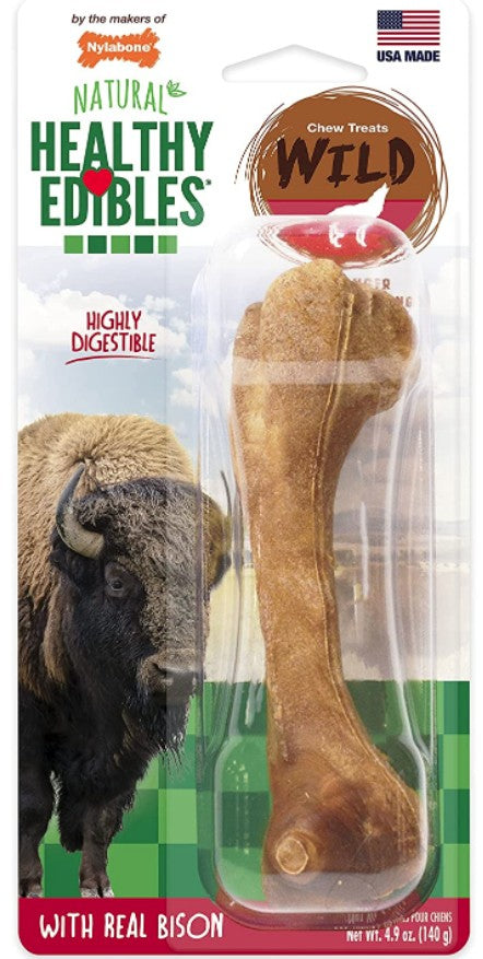 1 count Nylabone Healthy Edibles Natural Wild Bison Chew Treats Large