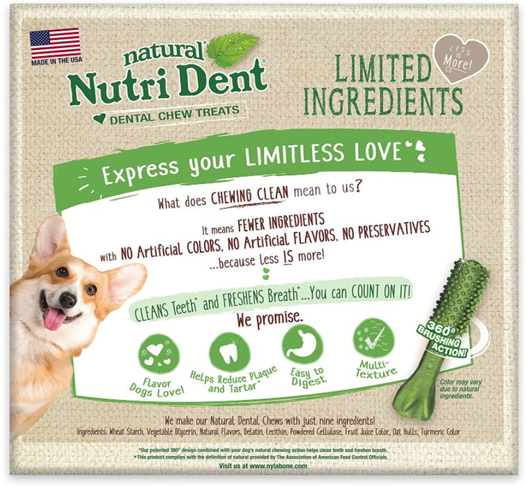 80 count (2 x 40 ct) Nylabone Natural Nutri Dent Fresh Breath Limited Ingredients Medium Dog Chews