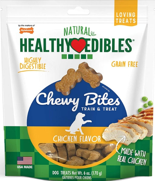 36 oz (6 x 6 oz) Nylabone Natural Healthy Edibles Chicken Chewy Bites Dog Treats