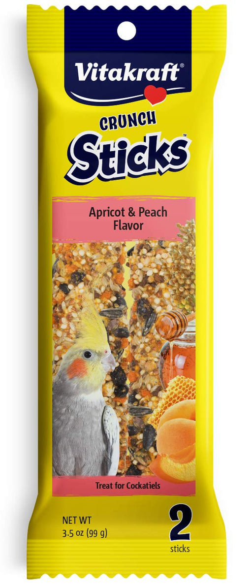 2 count Vitakraft Crunch Sticks Apricot and Peach Cockatiel Treats