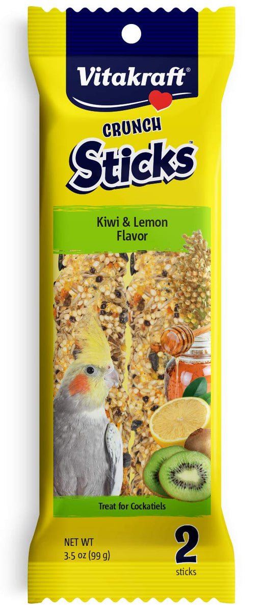 2 count Vitakraft Crunch Sticks Kiwi and Lemon Cockatiel Treats