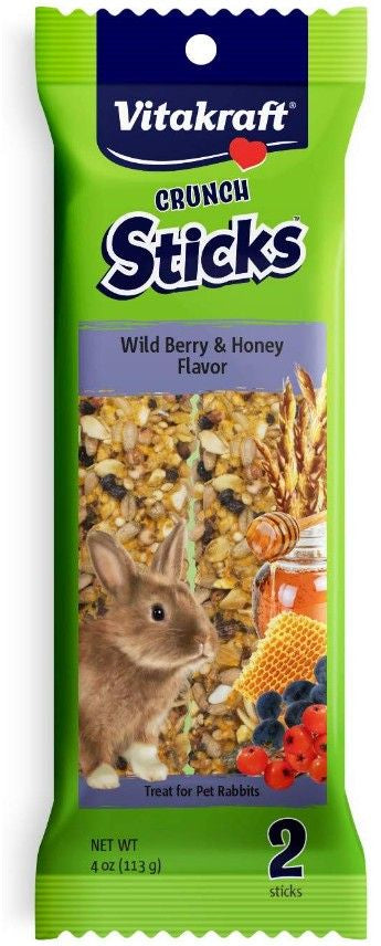 2 count Vitakraft Wild Berry and Honey Flavor Crunch Sticks