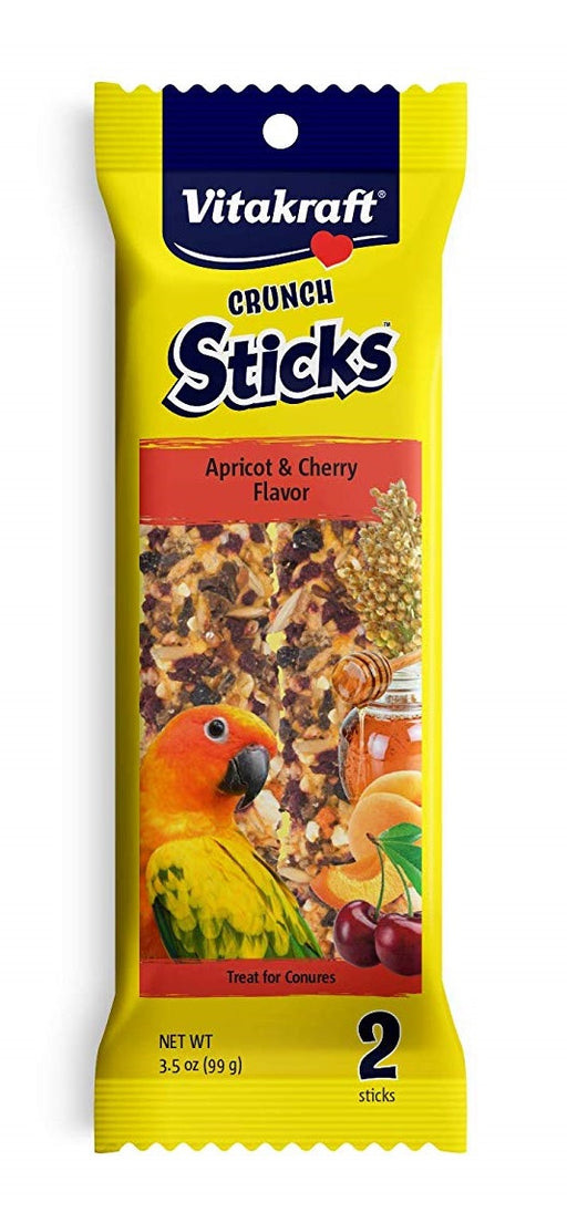 2 count Vitakraft Crunch Sticks Apricot and Cherry Conure Treats
