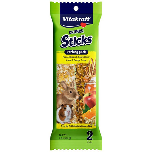 18 count (9 x 2 ct) Vitakraft Crunch Sticks Variety Pack Rabbit and Guinea Pig Treats Popped Grains and Apple