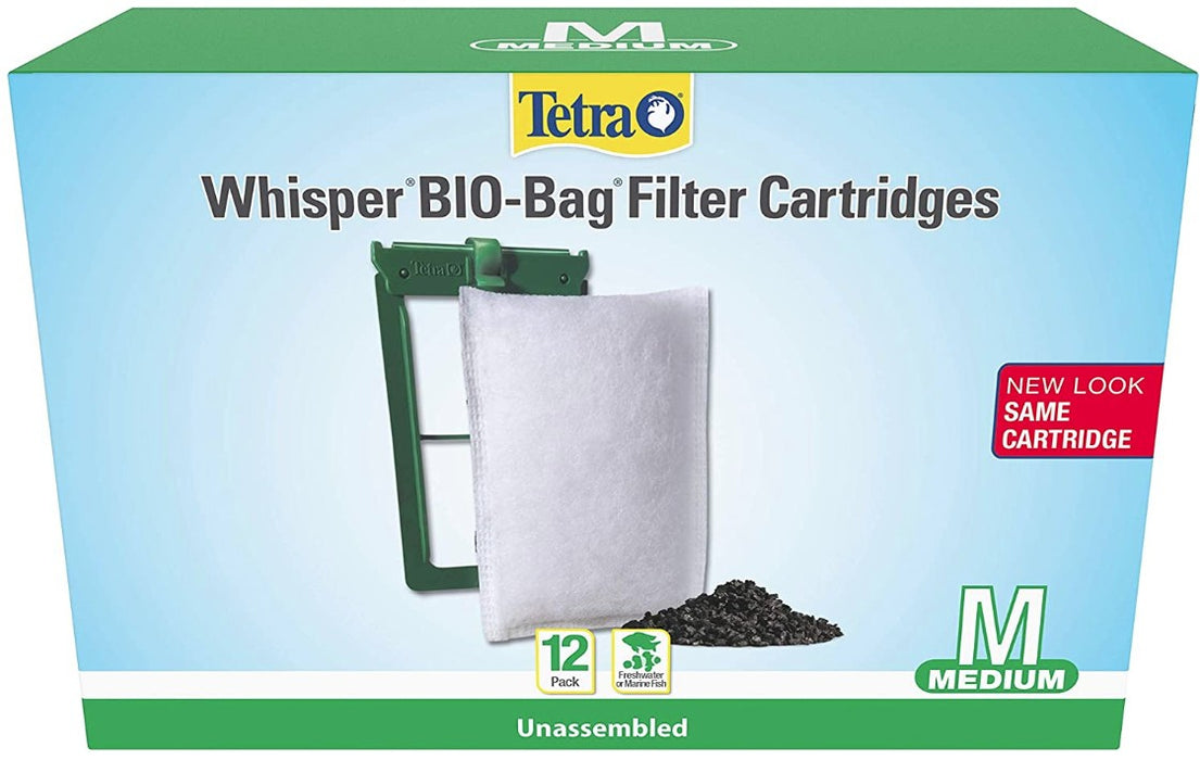 12 count Tetra Whisper Bio-Bag Filter Cartridges for Aquariums Medium