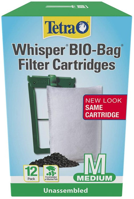12 count Tetra Whisper Bio-Bag Filter Cartridges for Aquariums Medium