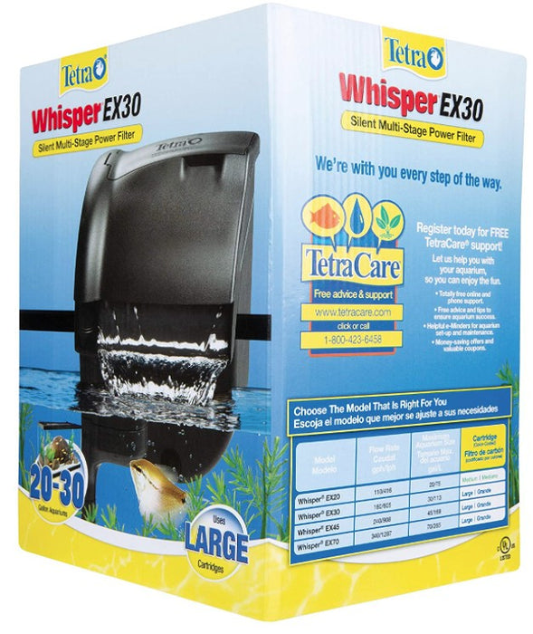 30 gallon Tetra Whisper EX Silent Multi-Stage Power Filter for Aquariums