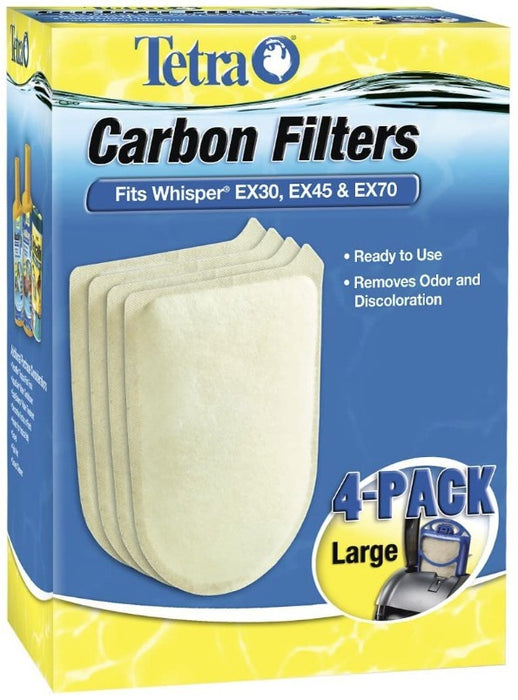 4 count Tetra Carbon Filters for Whisper EX Power Filters Large