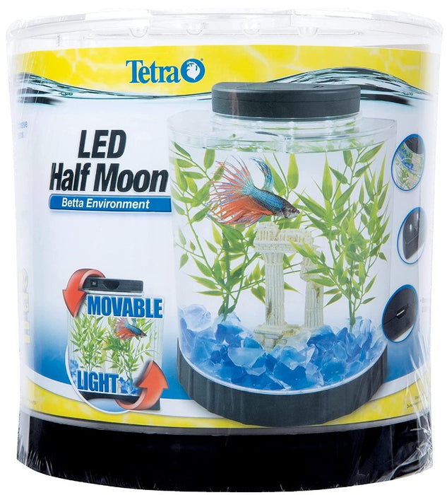 1 count Tetra LED Half Moon Betta Kit 1 Gallon Black