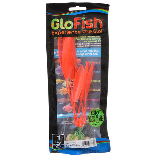 8" tall GloFish Aquarium Plant Orange