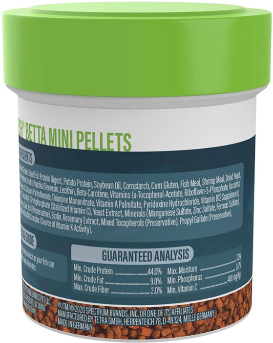 6.12 oz (6 x 1.02 oz) GloFish Betta Mini Pellets Betta Food