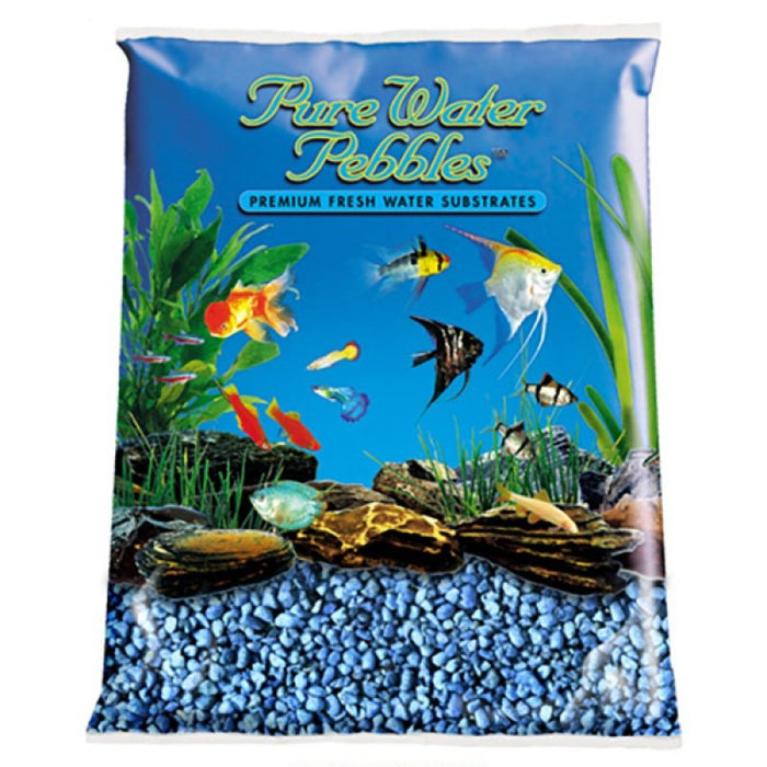 25 lb Pure Water Pebbles Aquarium Gravel Neon Blue
