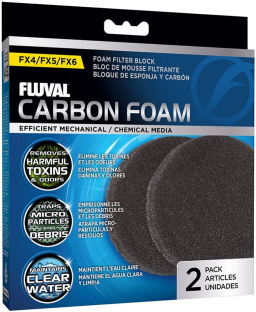 2 count Fluval Replacement Carbon Foam Pad for FX4 / FX5 / FX6