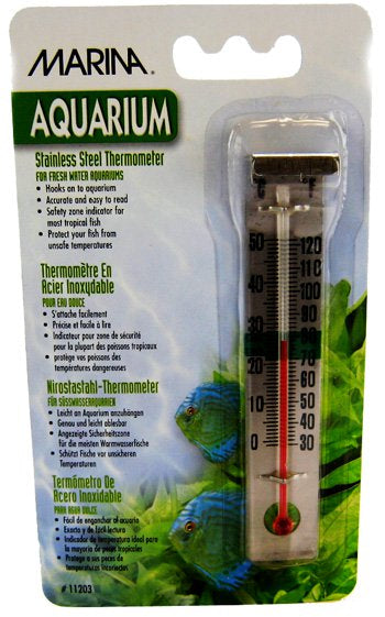 1 count Marina Stainless Steel Aquarium Thermometer
