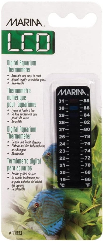1 count Marina LCD 3" Long Digital Aquarium Thermometer 66 to 88&deg; F