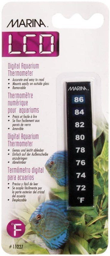 1 count Marina LCD 3.4" Long Digital Aquarium Thermometer 72 to 86&deg; F