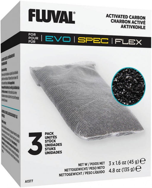 3 count Fluval Spec Replacement Activated Carbon Insert