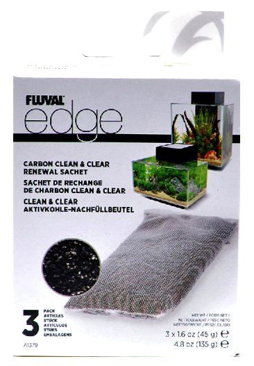 3 count Fluval Edge Carbon Replacement Filter Media