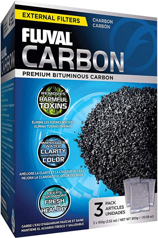 3 count Fluval Carbon Bags for Fluval Aquarium Filters