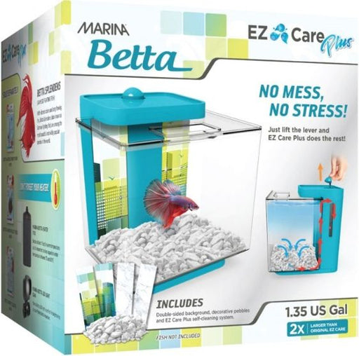 Blue - 1 count Marina Betta EZ Care Plus Aquarium Kit 1.35 Gallons