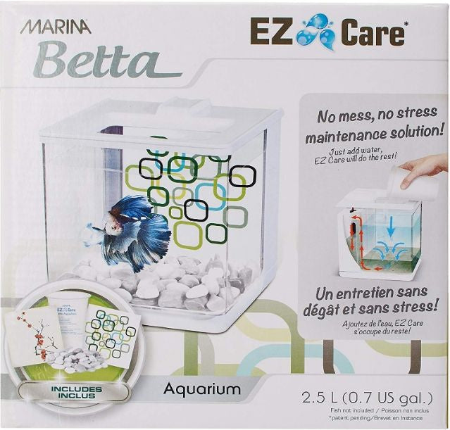 White - 1 count Marina Betta EZ Care Aquarium Kit 0.7 Gallon
