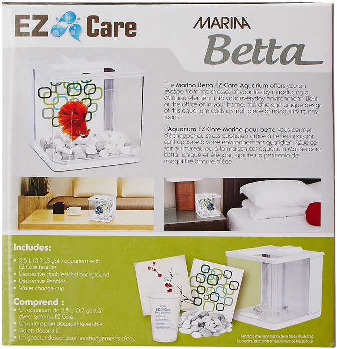 White - 1 count Marina Betta EZ Care Aquarium Kit 0.7 Gallon