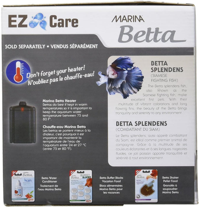 Black - 1 count Marina Betta EZ Care Aquarium Kit 0.7 Gallon