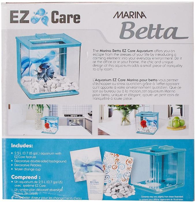 Blue - 1 count Marina Betta EZ Care Aquarium Kit 0.7 Gallon