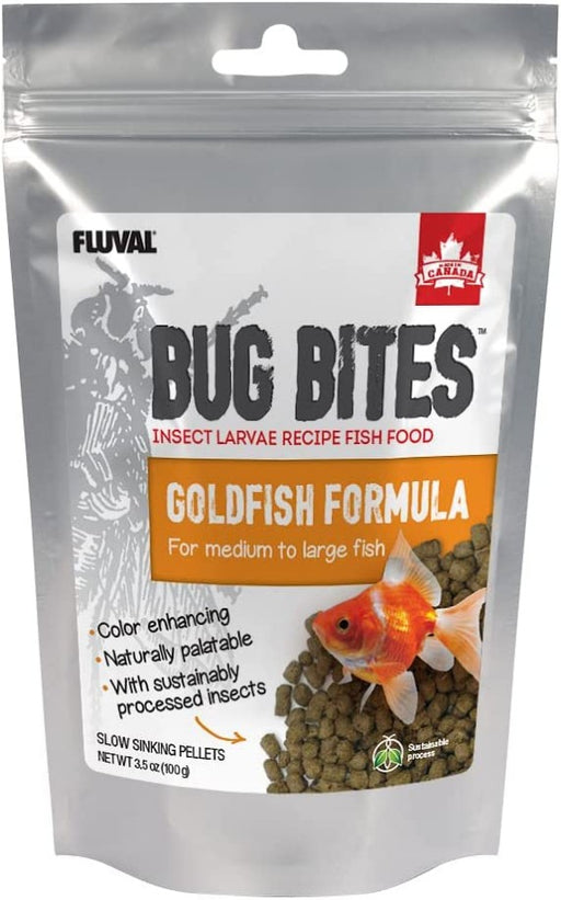 3.53 oz Fluval Bug Bites Goldfish Formula Pellets for Medium-Large Fish