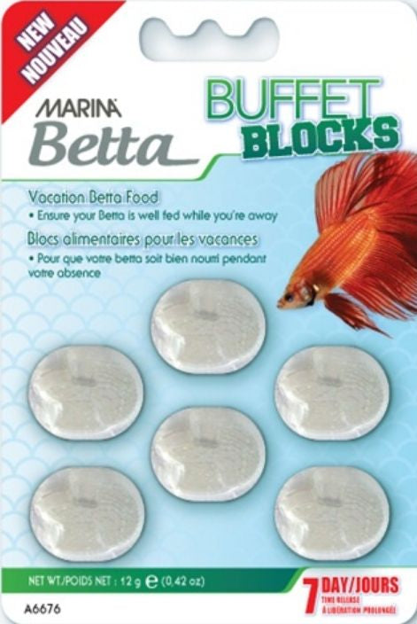 0.42 oz Marina Betta Buffet Blocks 7 Day Vacation Food