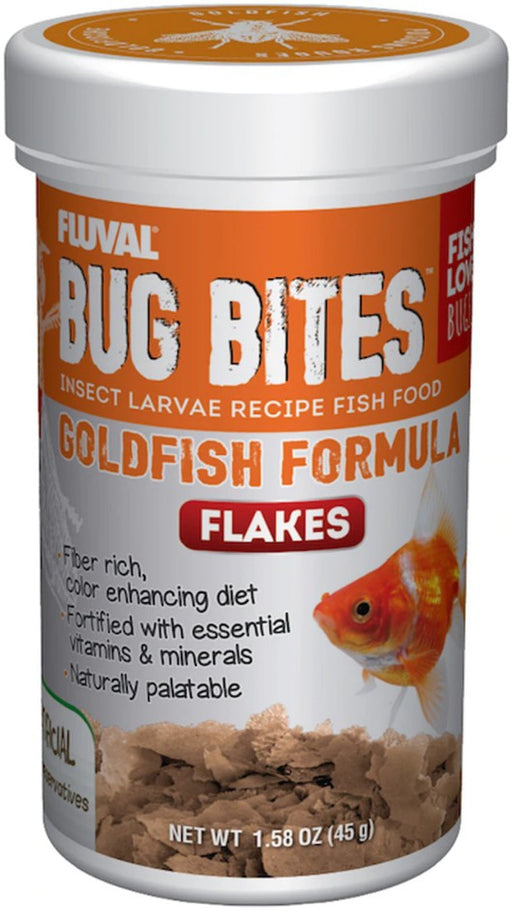 1.58 oz Fluval Bug Bites Insect Larvae Goldfish Formula Flakes