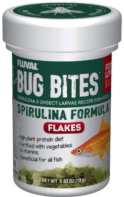 0.63 oz Fluval Bug Bites Spirulina Formula Flakes