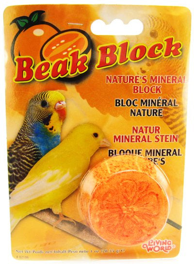 1 count Living World Beak Block with Minerals Orange