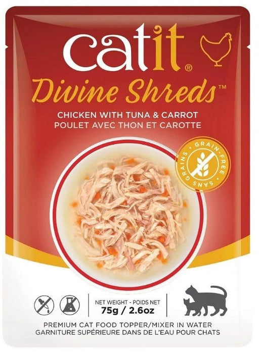 2.65 oz Catit Divine Shreds Chicken with Tuna and Carrot