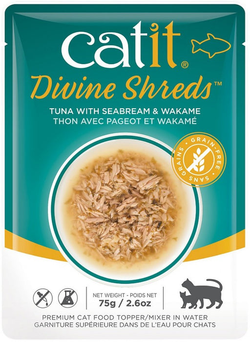 2.65 oz Catit Divine Shreds Tuna with Seabream and Wakame