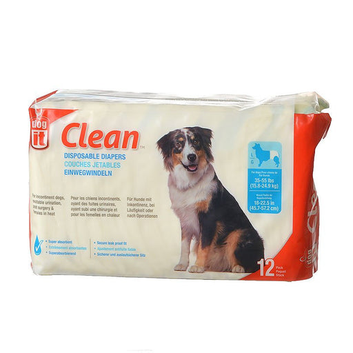 12 count DogIt Clean Disposable Diapers for Dogs Large