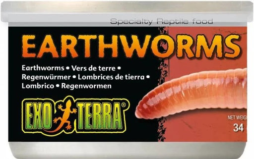 1.2 oz Exo Terra Canned Earthworms Specialty Reptile Food
