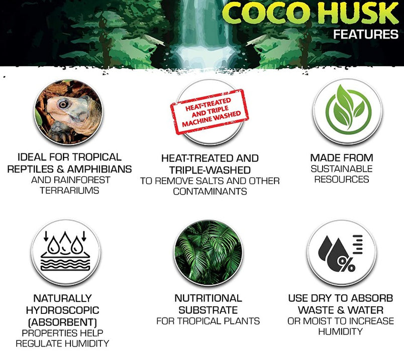 21.6 quart (6 x 3.6 qt) Exo Terra Coco Husk Coconut Fiber Bedding for Reptile Terrariums