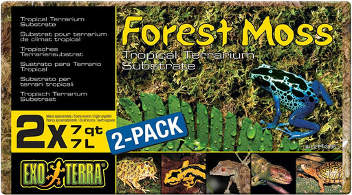 7 quart - 2 count Exo Terra Forest Moss Tropical Terrarium Reptile Substrate