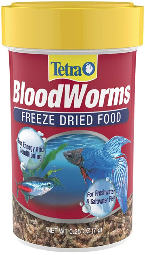 0.25 oz Tetra BloodWorms Freeze Dried Fish Food