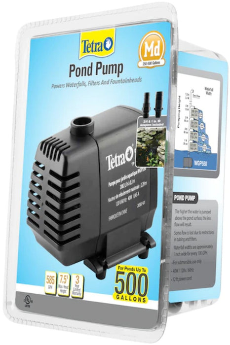 585 GPH Tetra Pond Water Garden Pond Pump for Waterfalls, Filters, and Fountain Heads