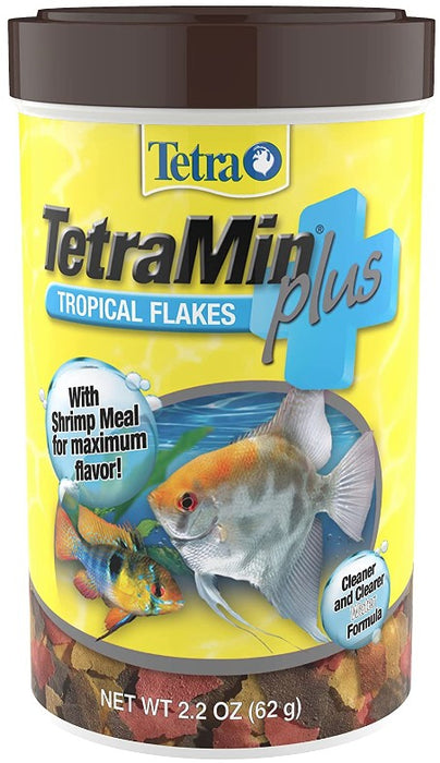 2.2 oz TetraMin Tropical Flakes Plus with Natural Shrimp Fish Food