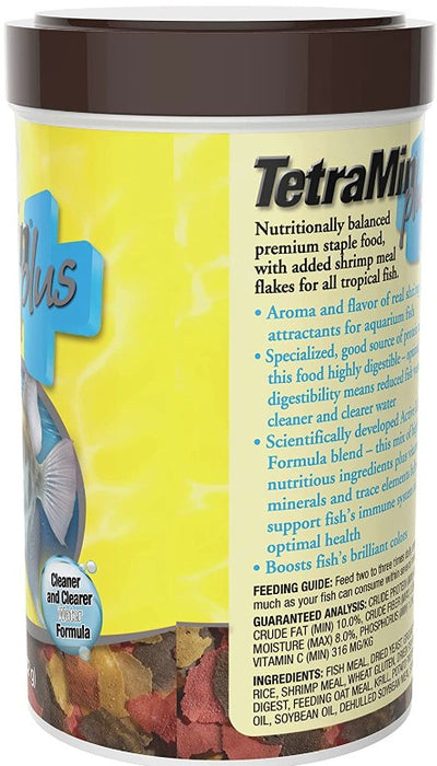 2.2 oz TetraMin Tropical Flakes Plus with Natural Shrimp Fish Food