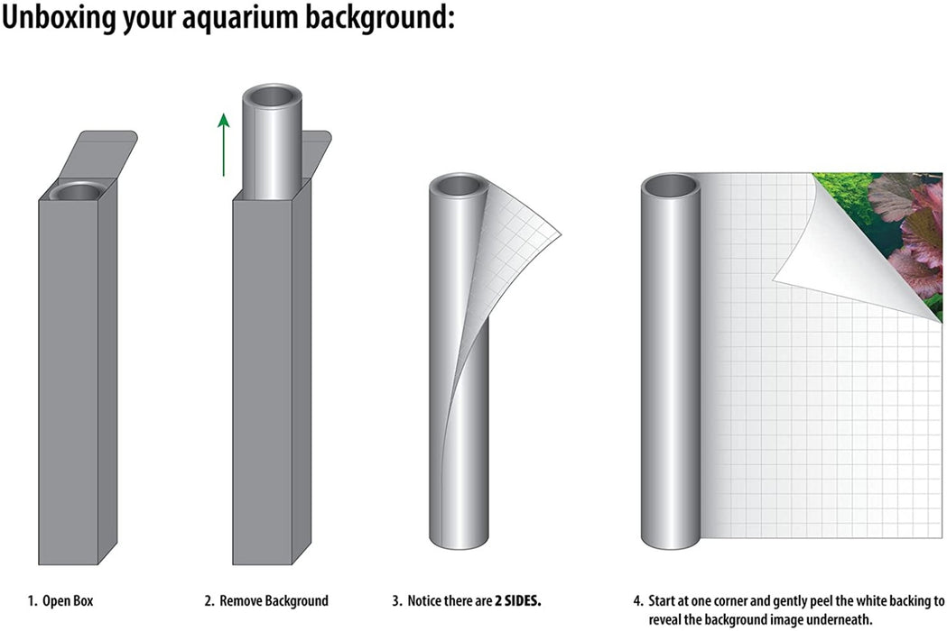 1 count (24"L x 12"H) Aquatic Creations Tropical Static Cling Aquarium Background