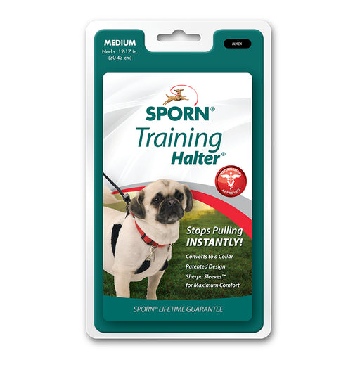 Medium - 1 count Sporn Original Training Halter for Dogs Red