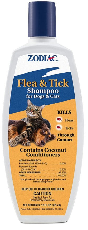 12 oz Zodiac Flea and Tick Shampoo for Dogs and Cats