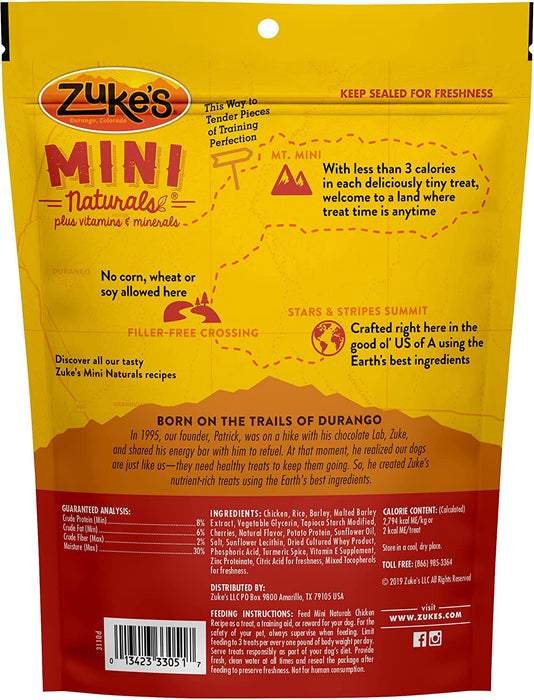72 oz (12 x 6 oz) Zukes Mini Naturals Dog Treats Chicken Recipe
