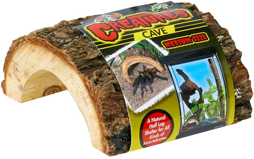 1 count Zoo Med Creatures Cave Natural Half Log for Sleeping and Hiding