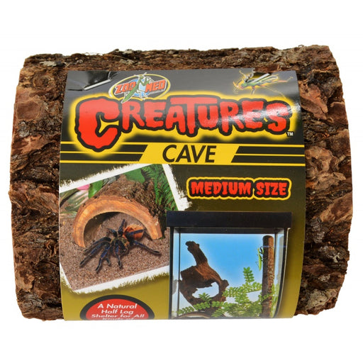 1 count Zoo Med Creatures Cave Natural Half Log for Sleeping and Hiding