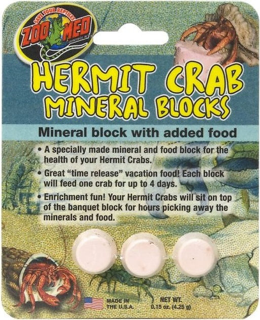 3 count Zoo Med Hermit Crab Mineral Blocks
